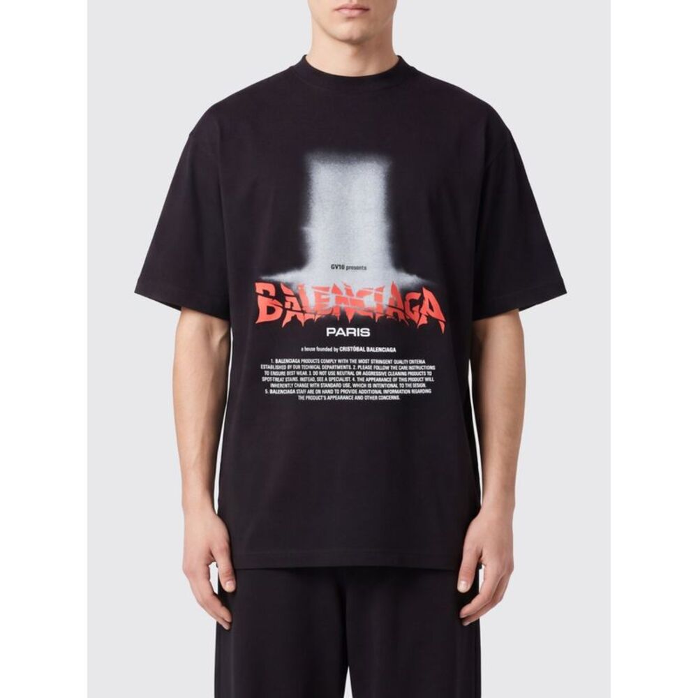 Balenciaga Men Balenciaga Relaxed Fit Cotton T-Shirt With Contrast Logo